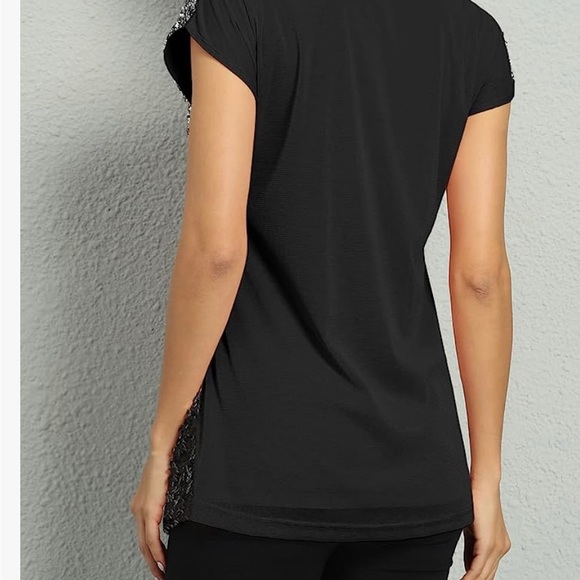 Women's Sequin Top Shimmer Glitter Top - Picture 6 of 8